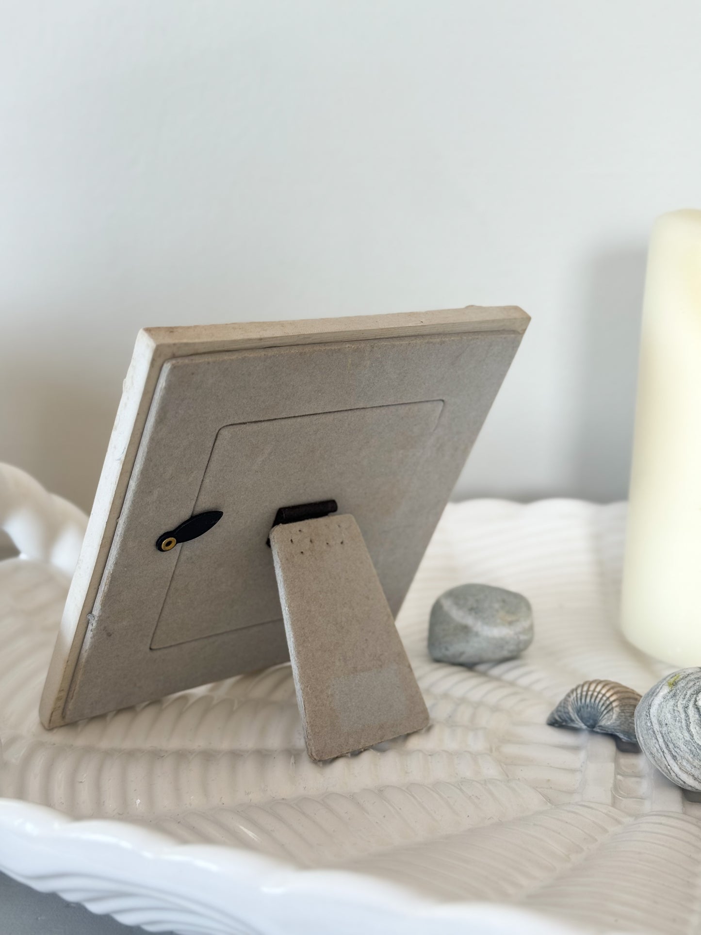 Vintage Ceramic Seashell Photo Frame
