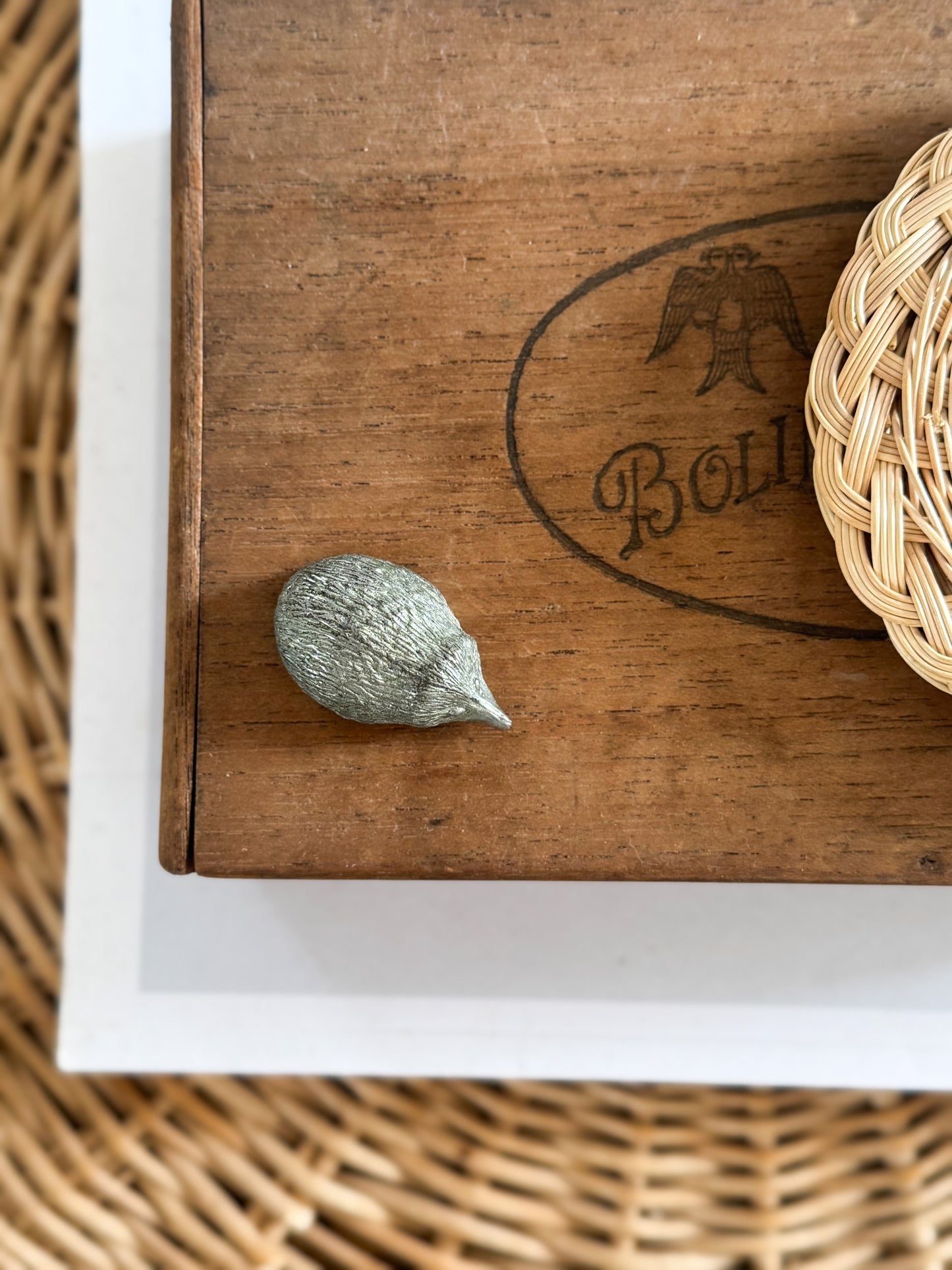 Vintage Solid Pewter Miniature Hedgehog