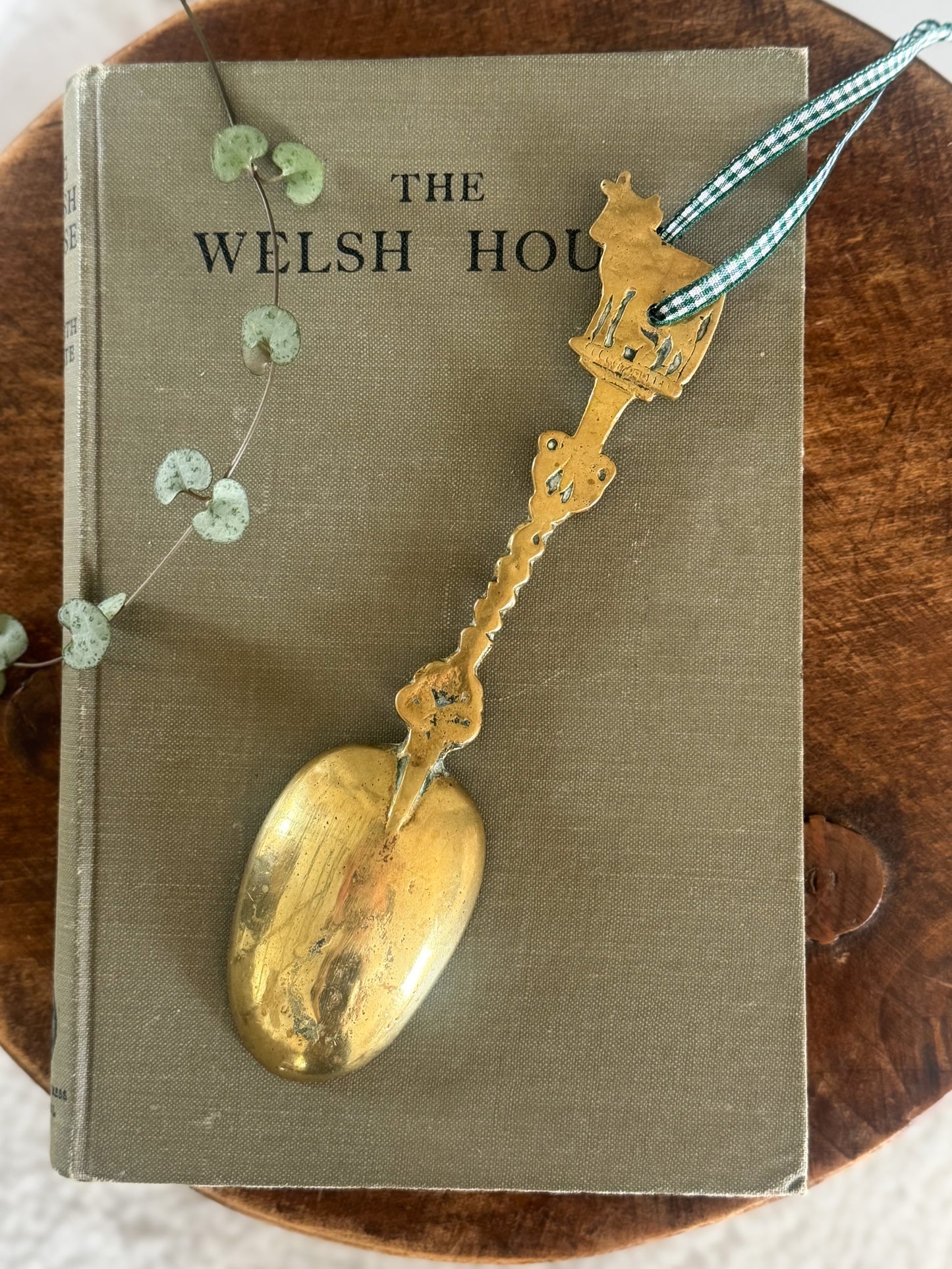 Antique Handmade Solid Brass Cow Spoon