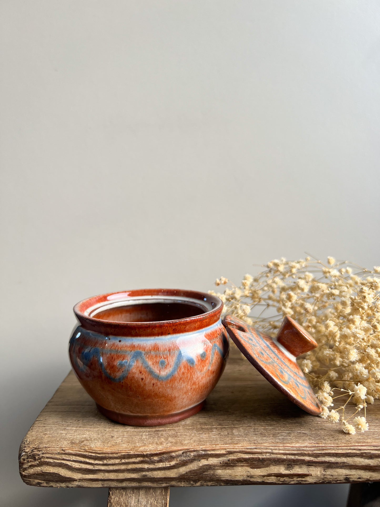 Terracotta Glazed Jam Pot