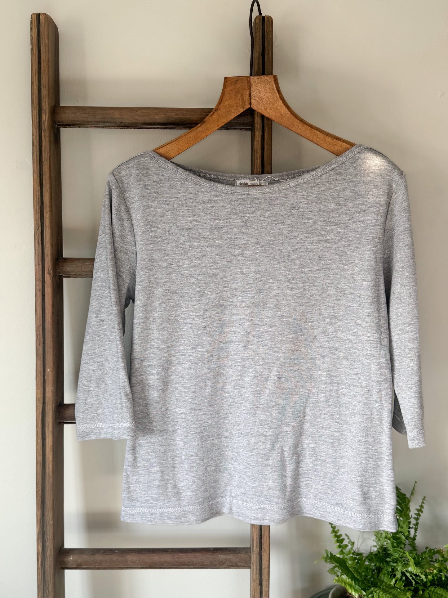 Vintage 100% Cotton Soft Grey Top — Debbie Morgan, Size S/M