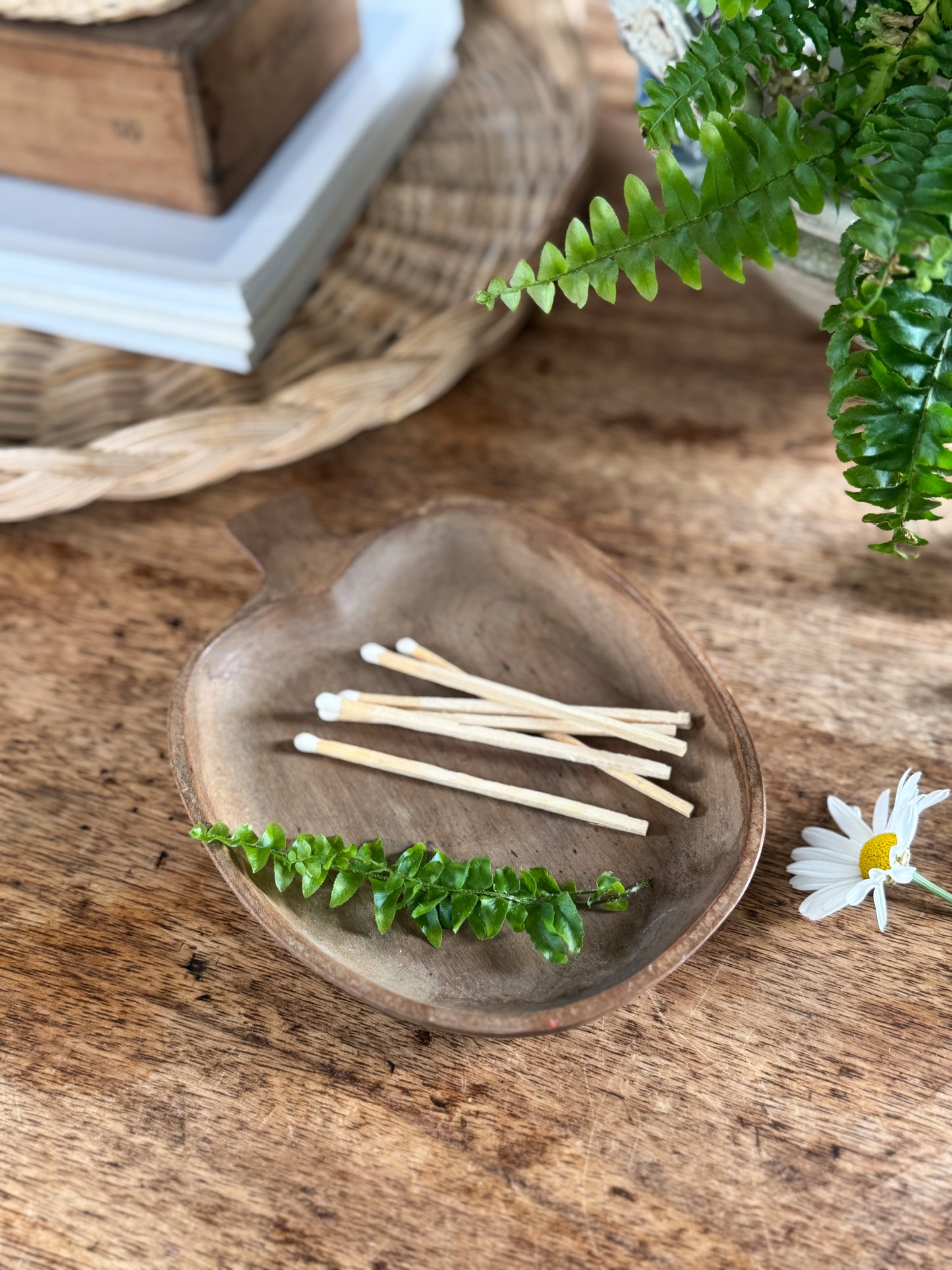 Vintage Handmade Wooden Apple Dish