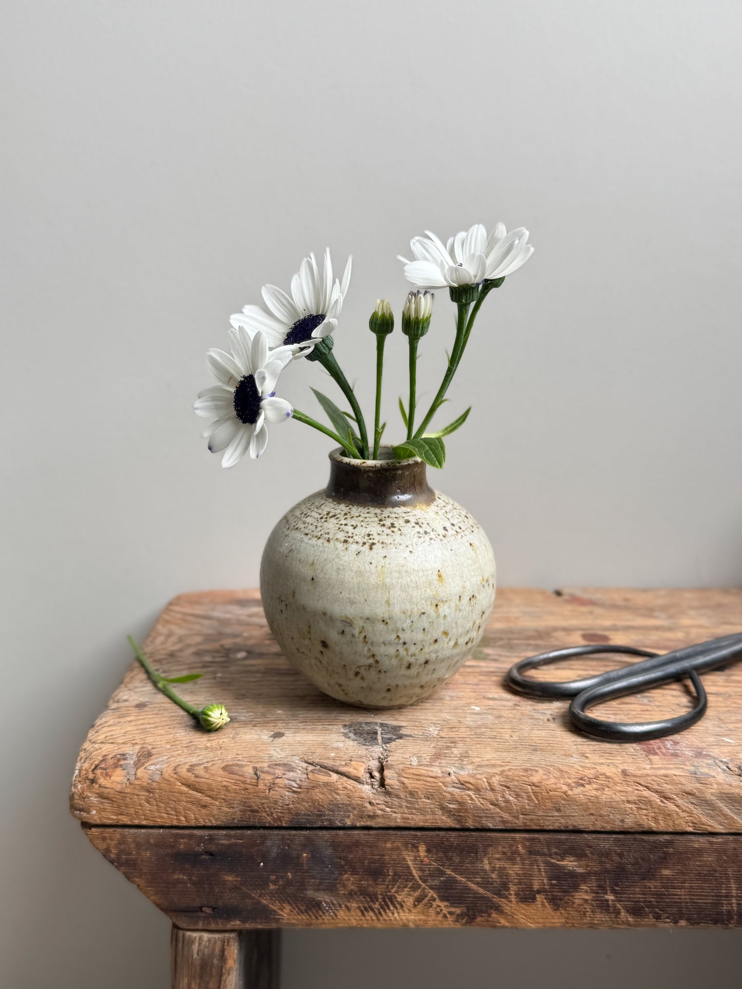 Vintage Studio Pottery Inkwell-Shaped Bud Vase