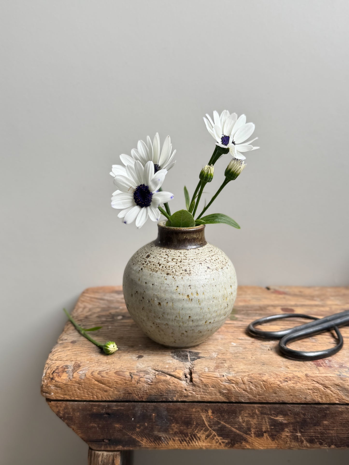 Vintage Studio Pottery Inkwell-Shaped Bud Vase