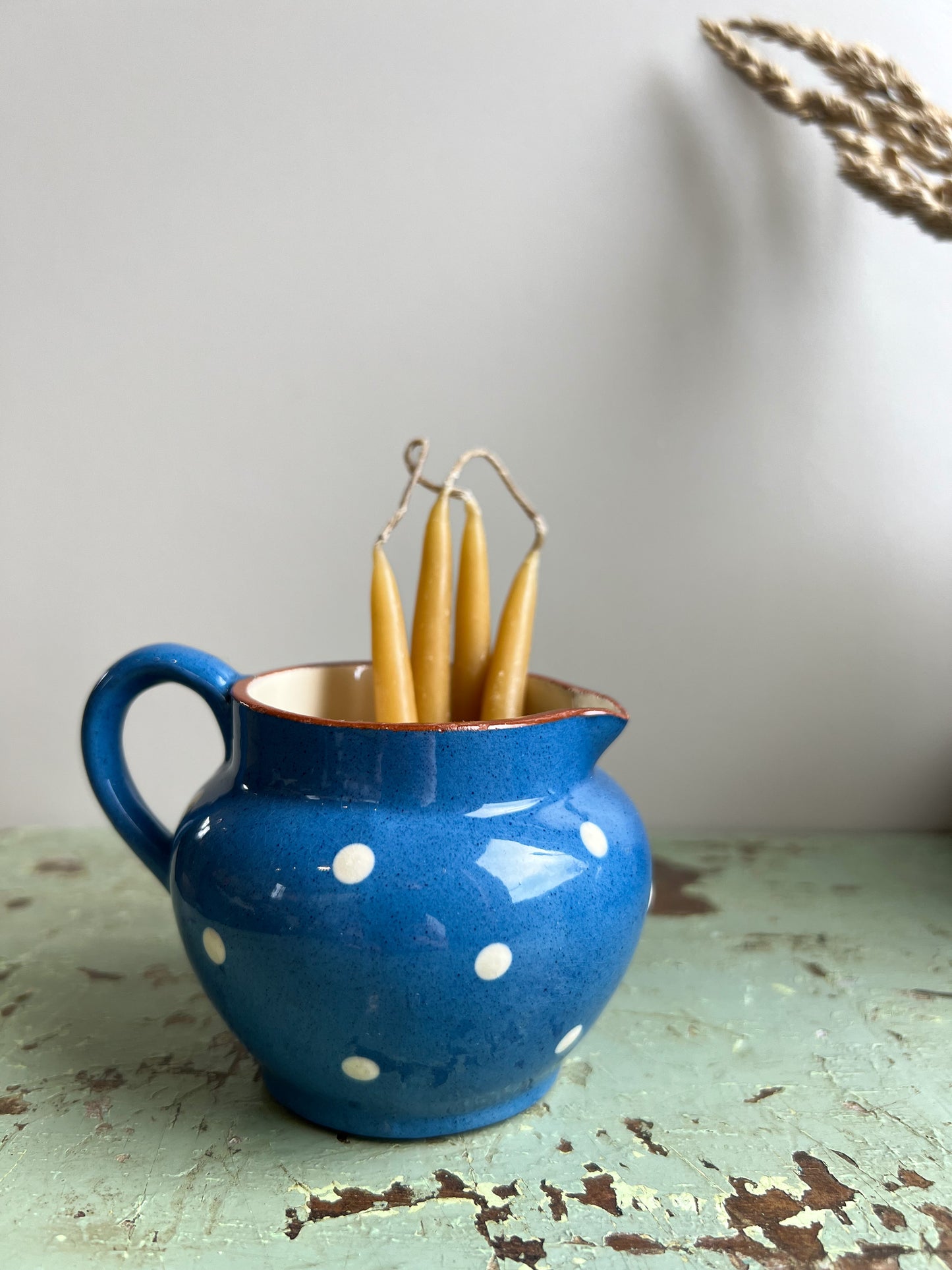 Dartmouth Pottery Blue Polka Dot Creamer