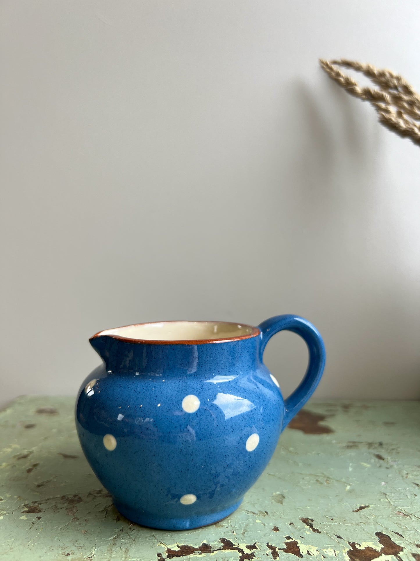 Dartmouth Pottery Blue Polka Dot Creamer