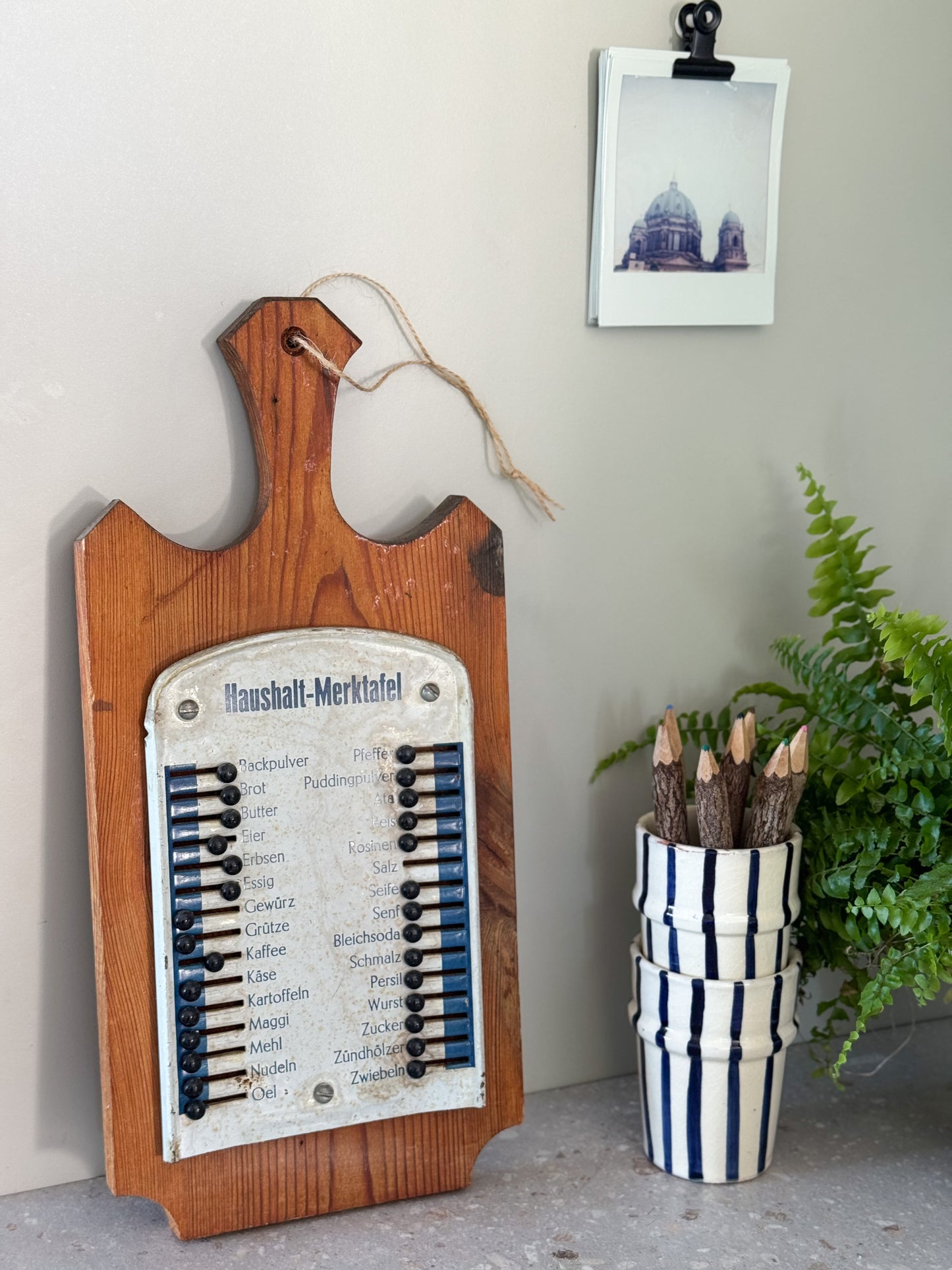 Vintage 1930s German Household Memo Board – Haushalt-Merktafel