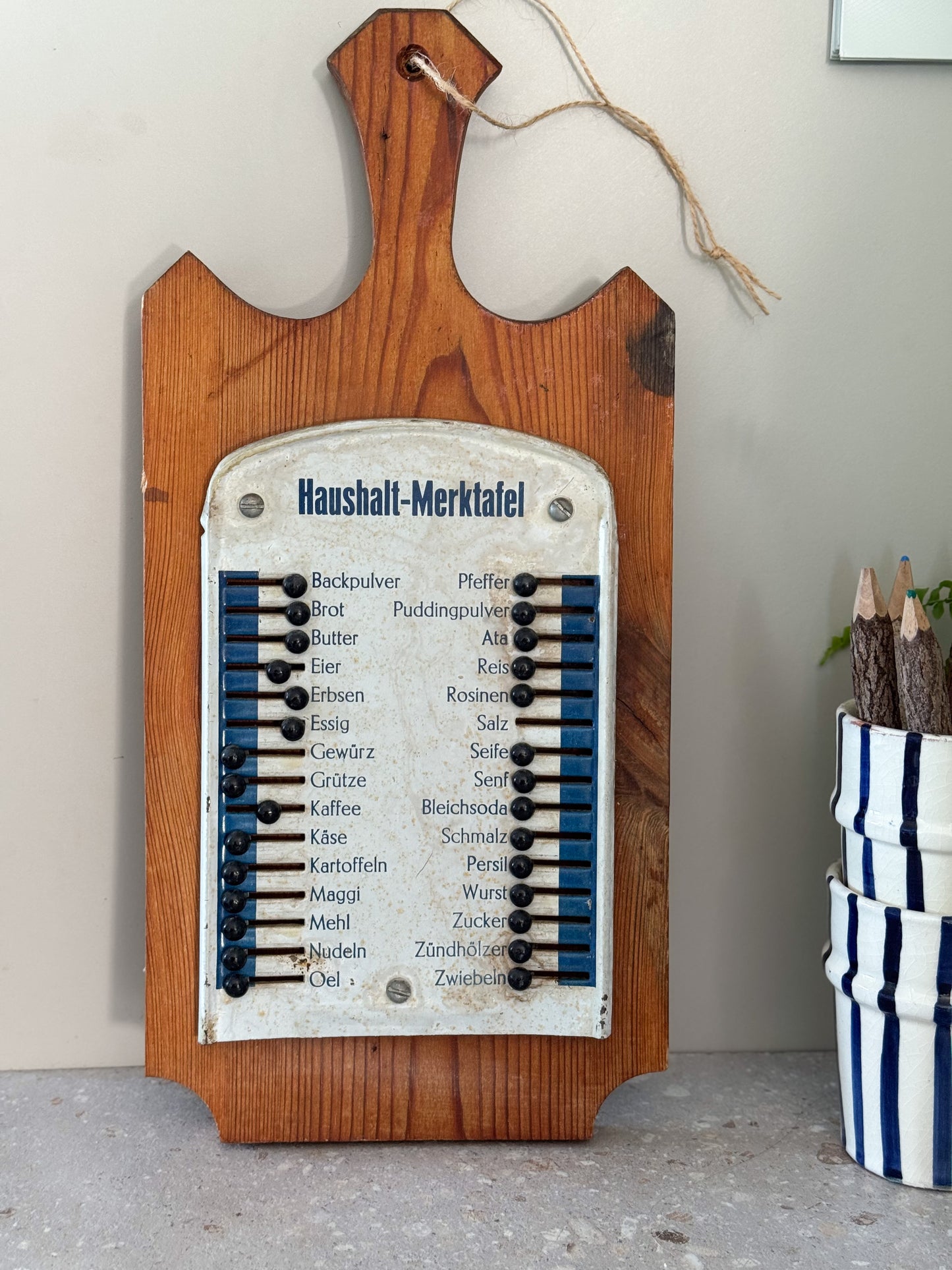 Vintage 1930s German Household Memo Board – Haushalt-Merktafel