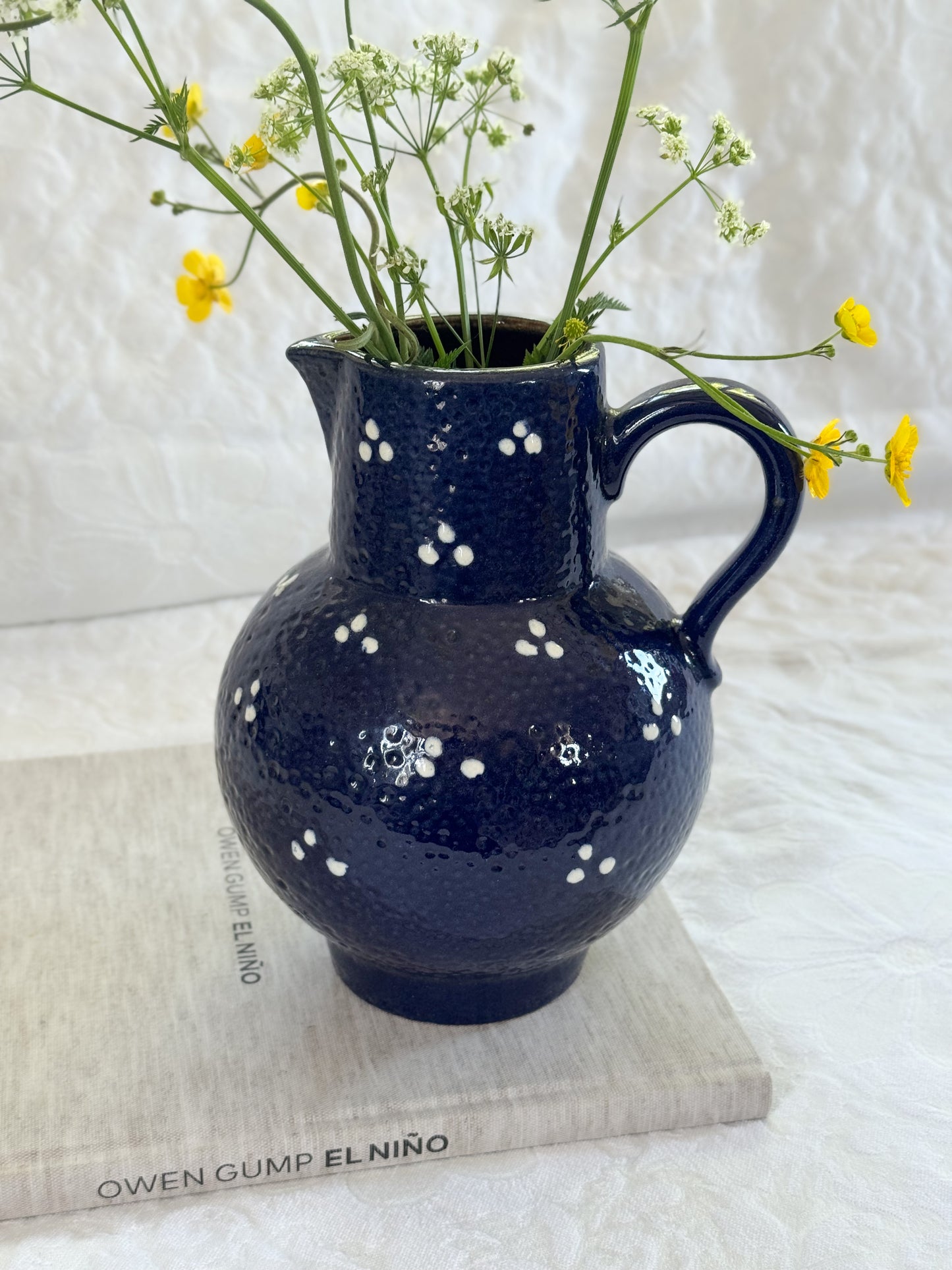 West German Studio Pottery Jug – Polka Dot Glaze (Prenzlauer Berg Find)