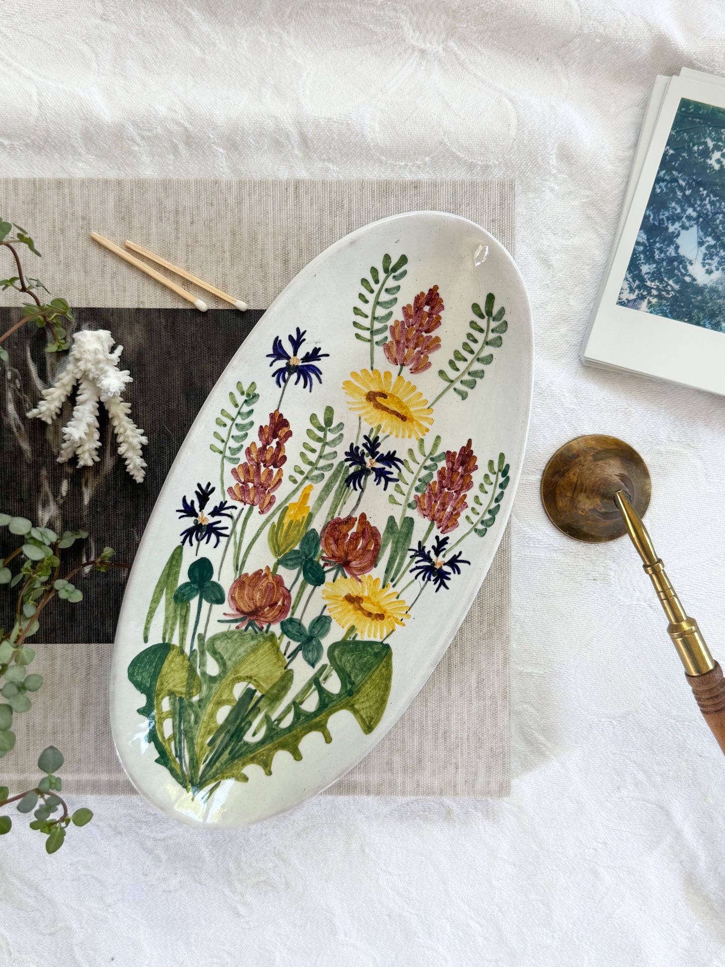 Handmade Floral Ceramic Serving Dish – Signed Studio Pottery (Kreuzberg Find)