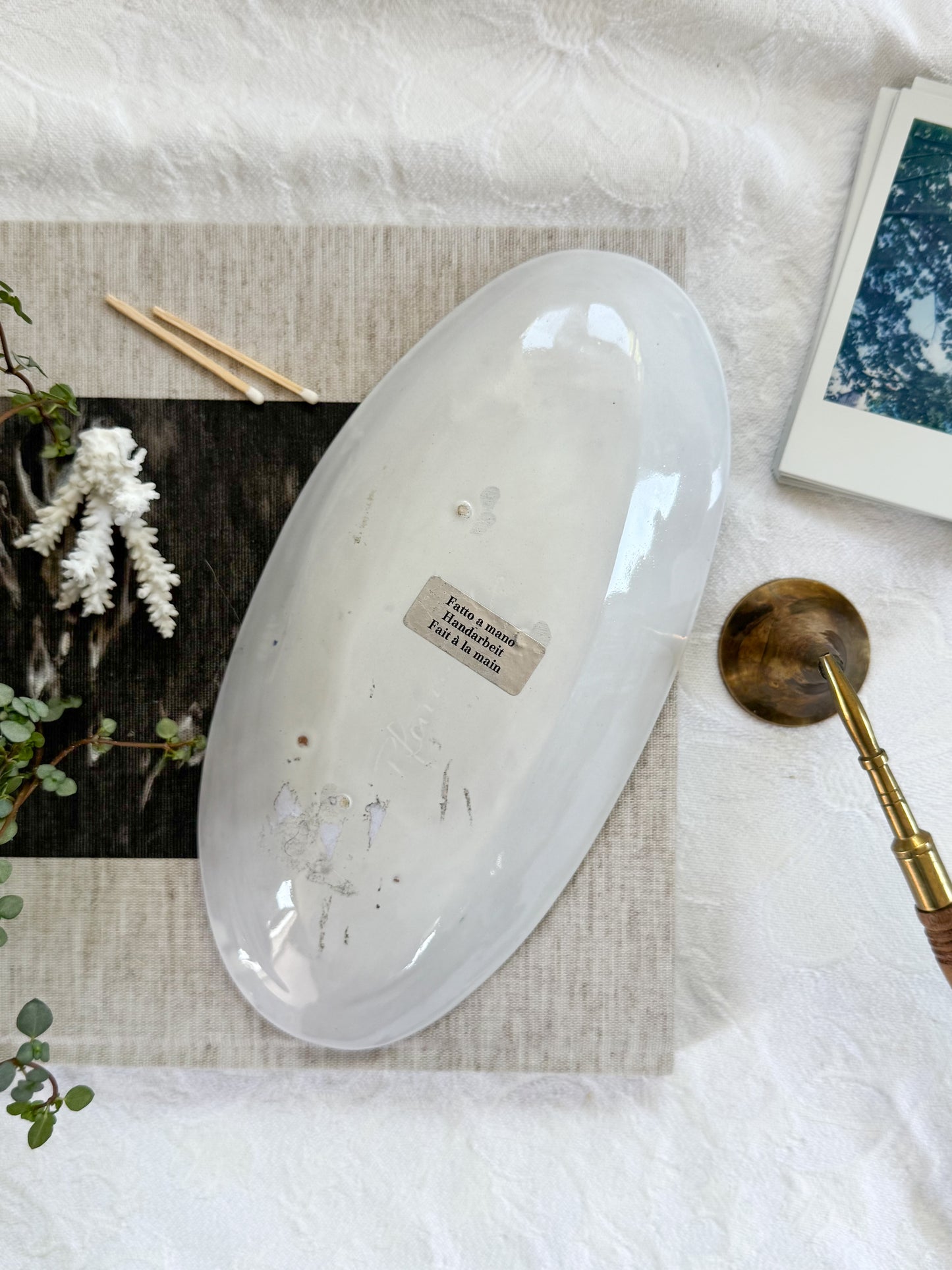 Handmade Floral Ceramic Serving Dish – Signed Studio Pottery (Kreuzberg Find)