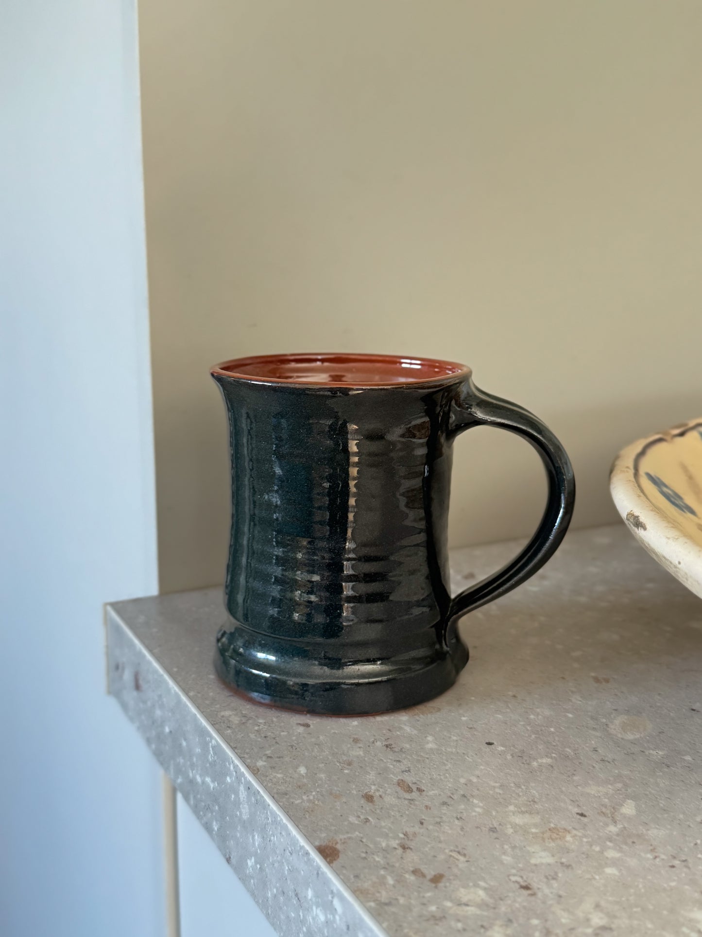 Vintage Handmade Slipware Mug – “I’d Rather Be Watching Rugby”