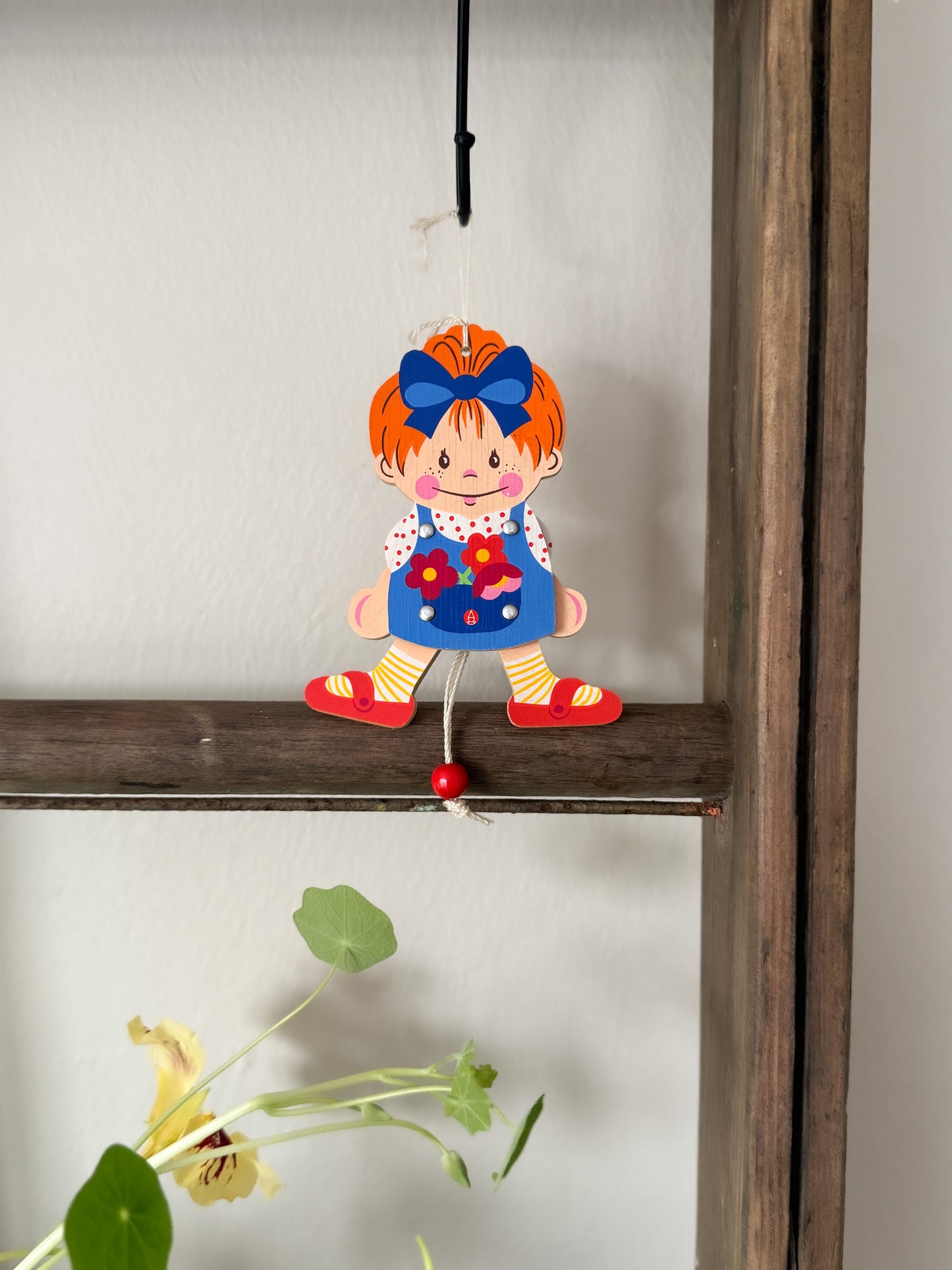 Vintage Wooden Pull Toy — “Mädi” by Mertens-Kunst, Made in West Germany