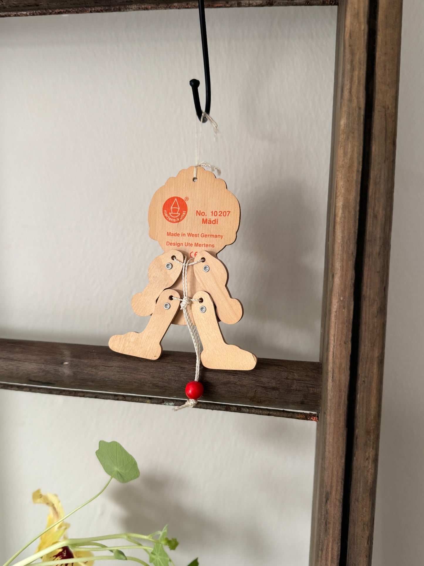 Vintage Wooden Pull Toy — “Mädi” by Mertens-Kunst, Made in West Germany
