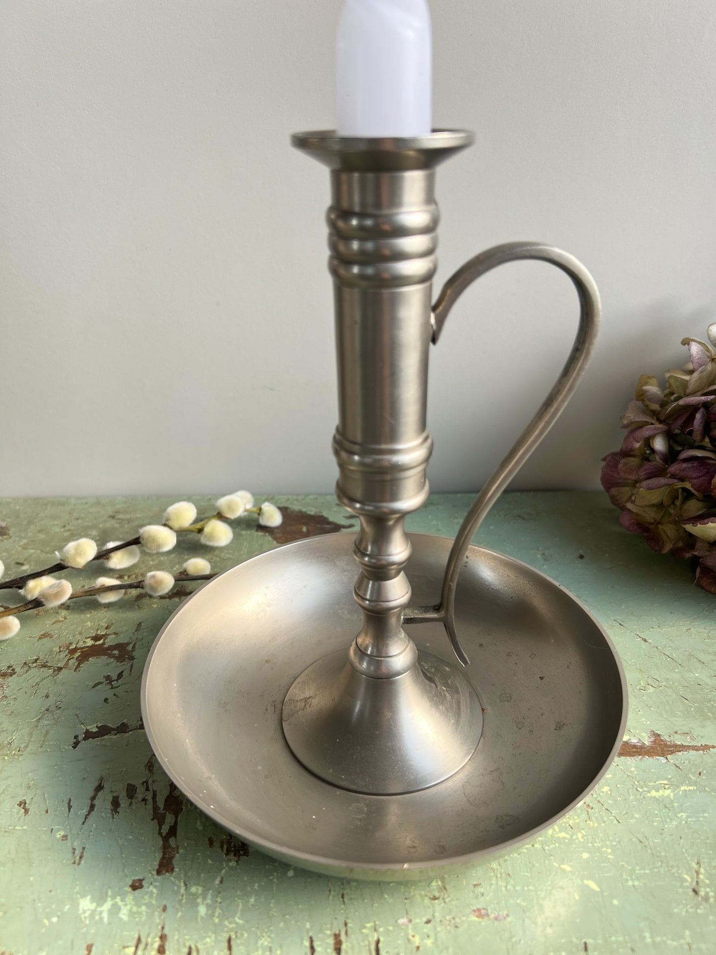 Vintage Tall Brass Chamberstick