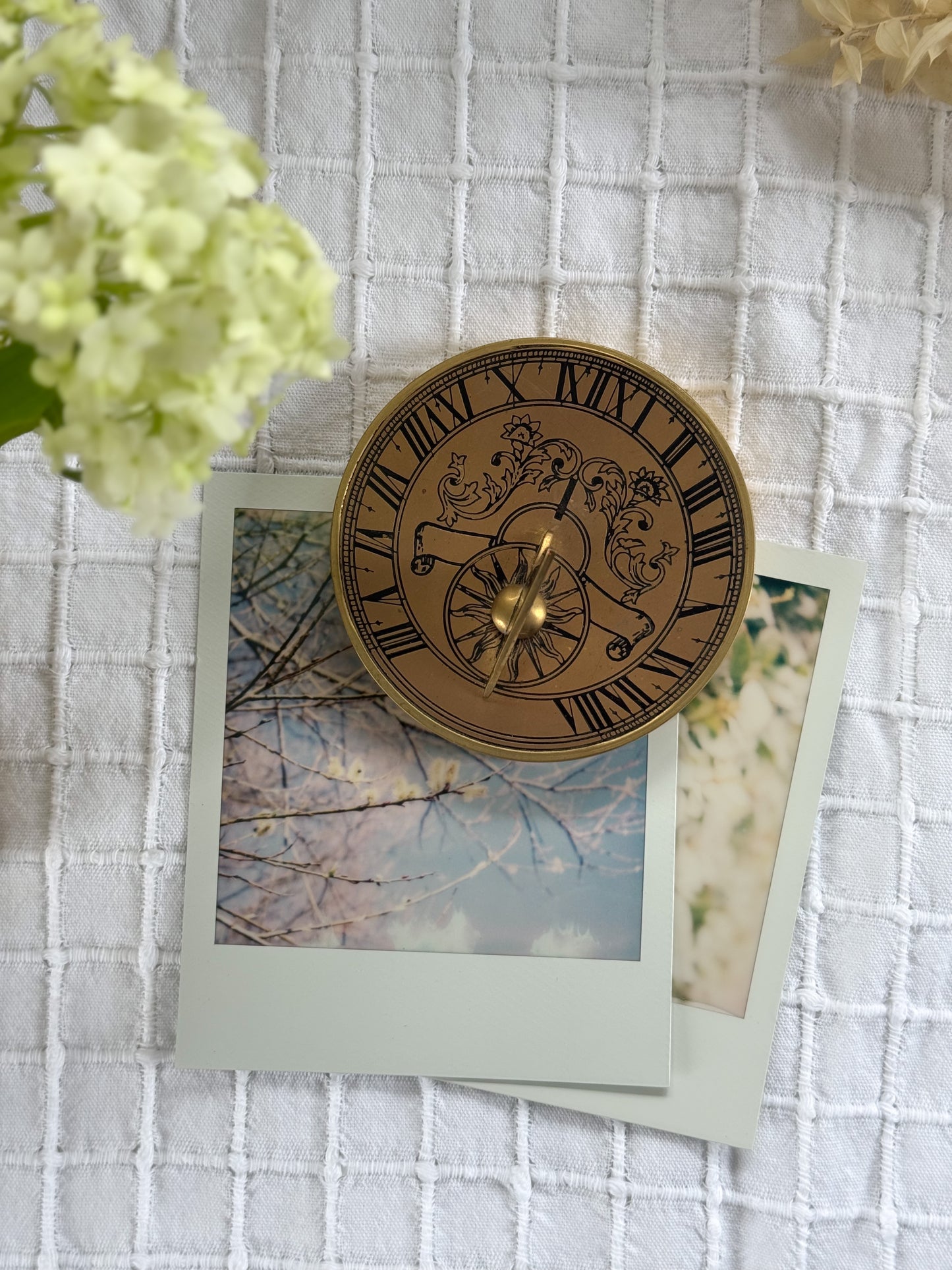 Vintage Solid Brass Miniature Sundial