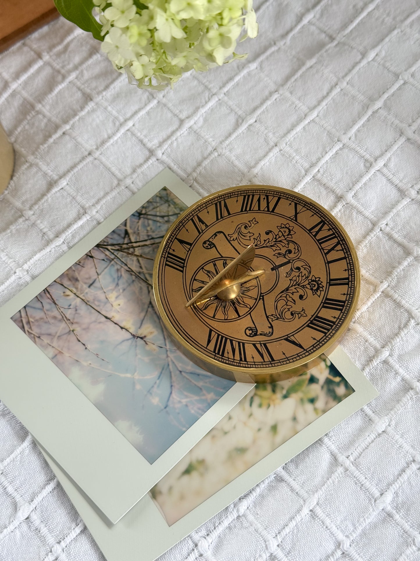 Vintage Solid Brass Miniature Sundial