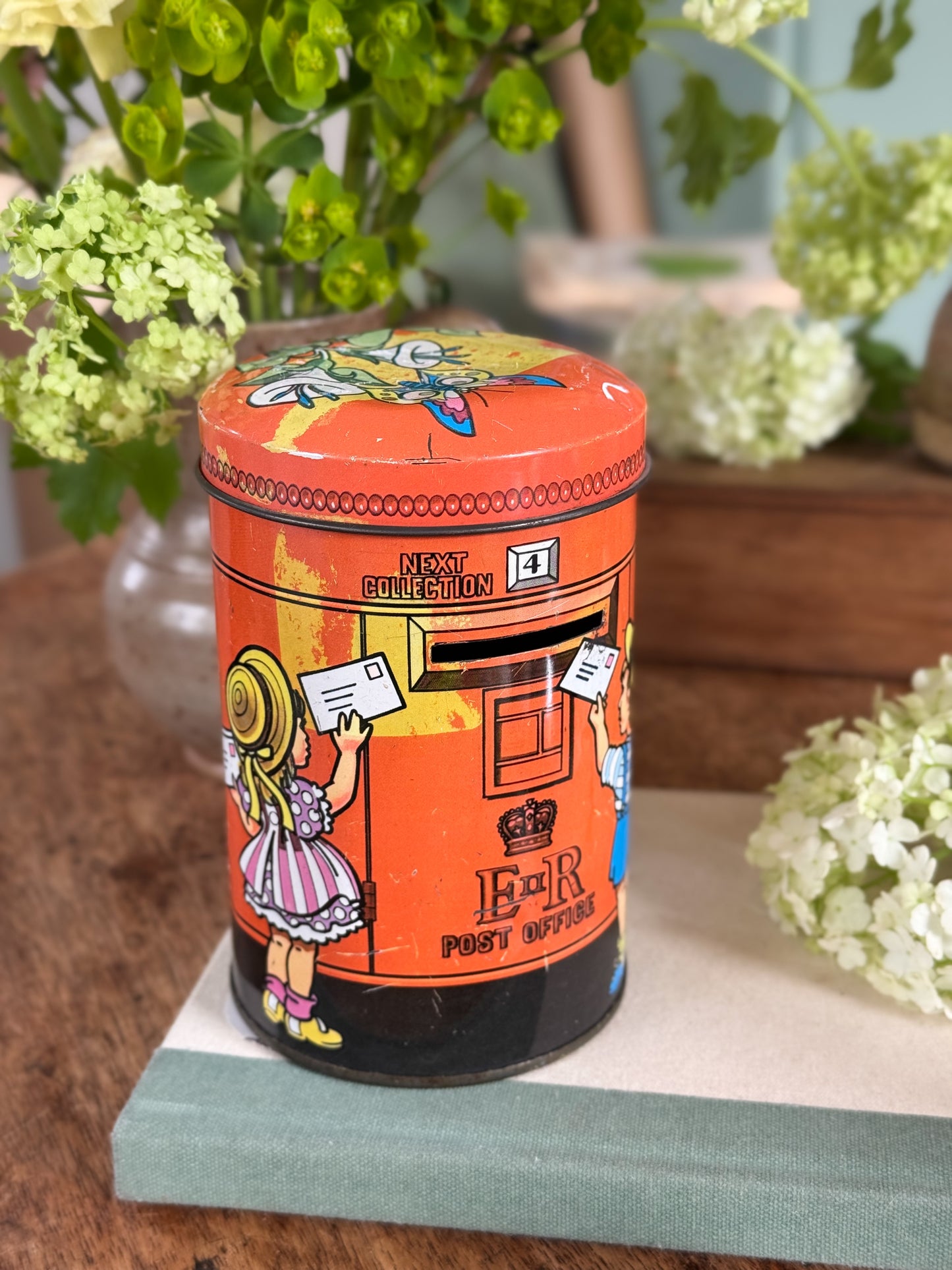 Vintage Sharp’s Dairy Toffee Tin Money Box – British Post Box Design