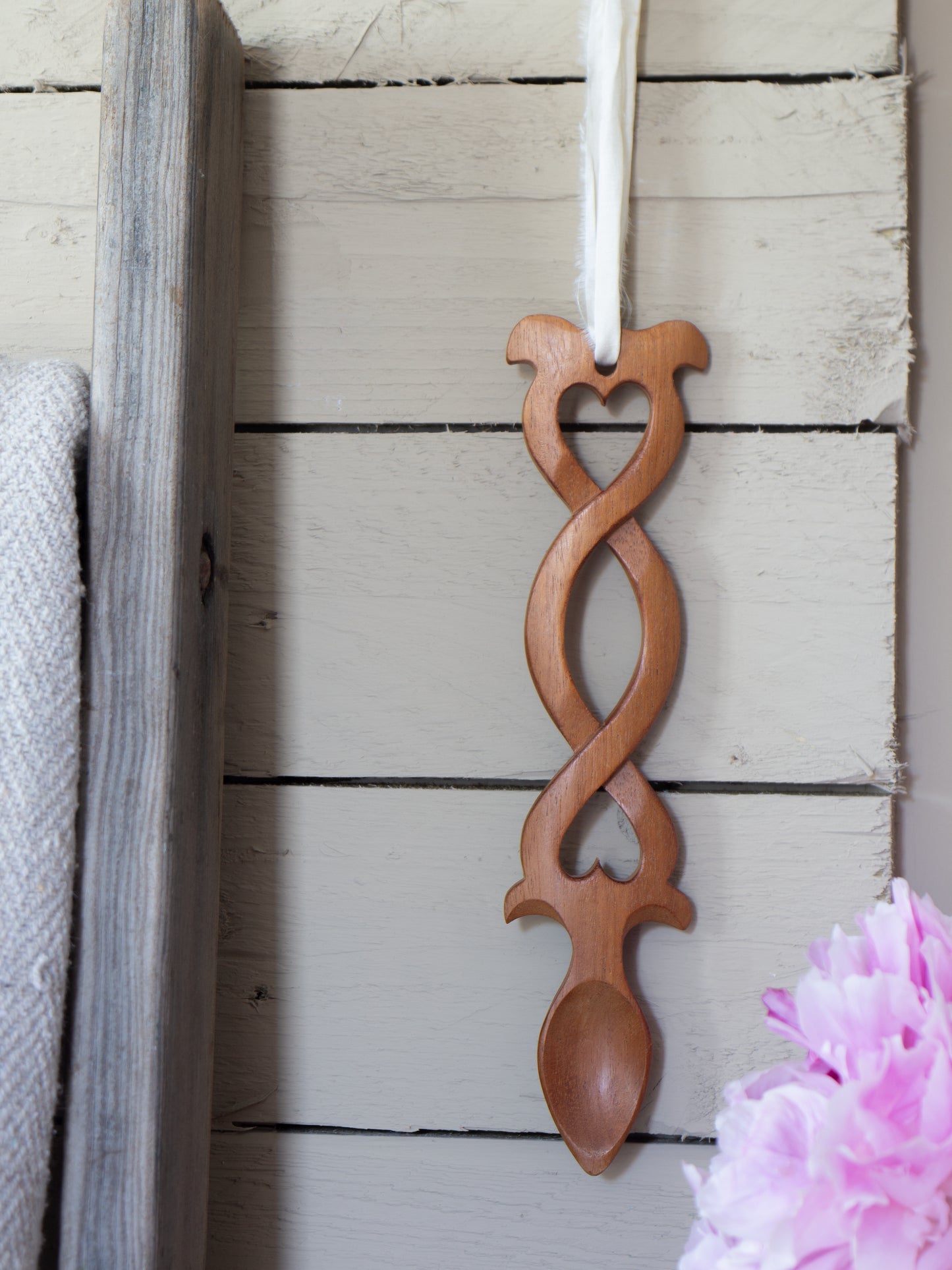 Vintage Hand-Carved Welsh Love Spoon