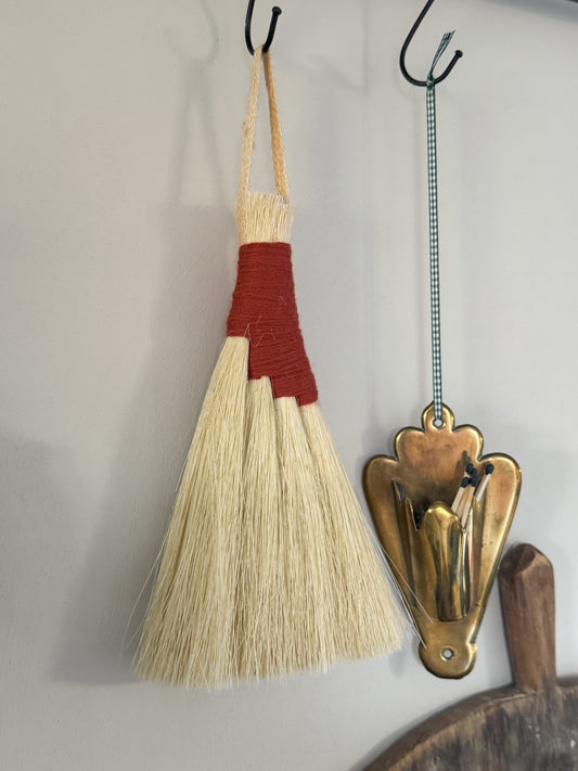 Handmade Tampico Natural Bristle Brushes with Red & Cream Cord, Handmade in Wales (Multiple Options)