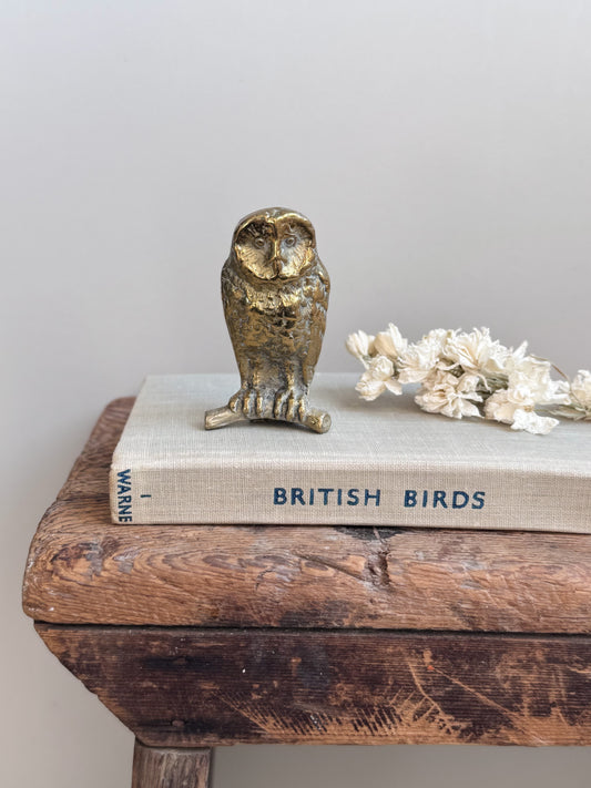 Vintage Solid Brass Miniature Owl