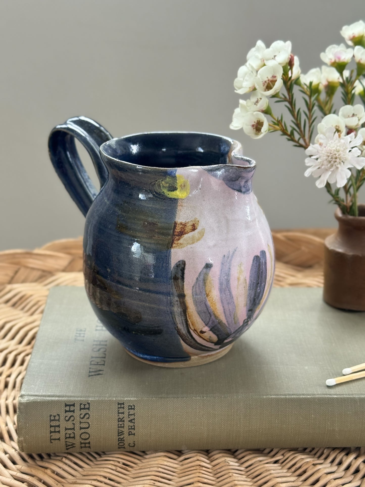 Vintage Unique Studio Pottery Bird Jug