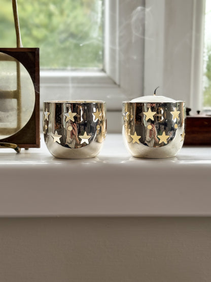 Pair of Vintage Silver-Plated Star Tealight Holders