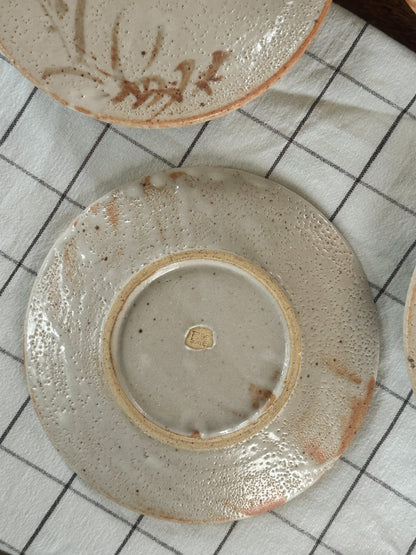 Vintage Unique Chinese Studio Pottery Plates | Set of 4