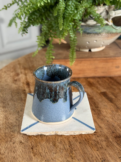 Vintage Studio Pottery Blue Drip Glaze Mug by Uig Pottery, Isle of Skye