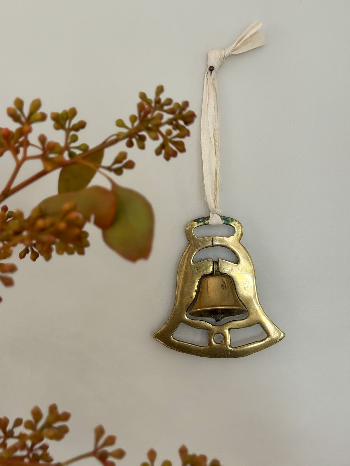 Vintage Solid Brass Horse Brass with Working Bell