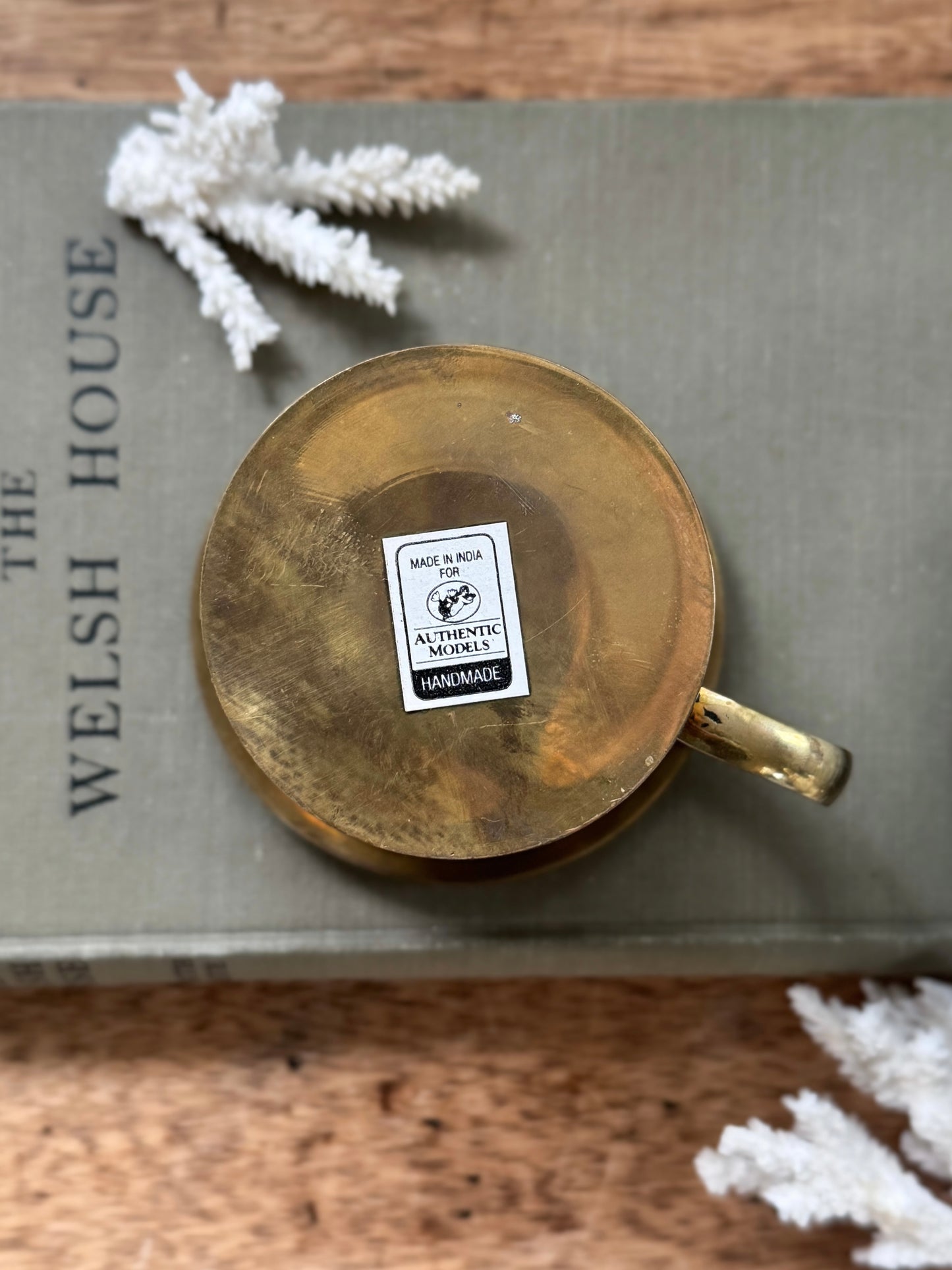 Vintage Brass & Copper Anchor Mug & Saucer