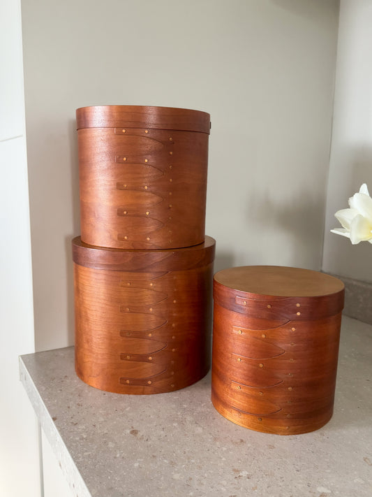 Vintage Handmade Bentwood Shaker Storage Boxes • Set of 3