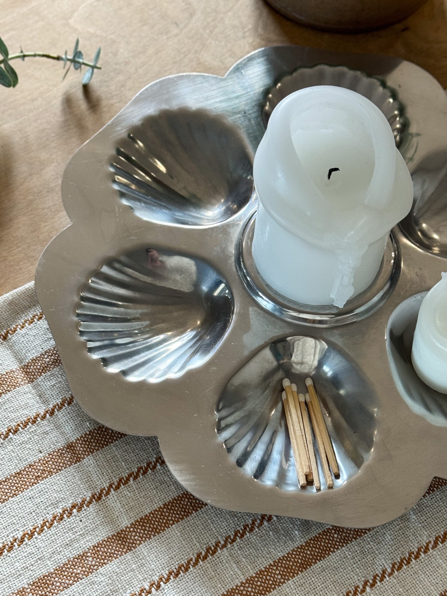 Vintage French Stainless Steel Oyster Serving Platters