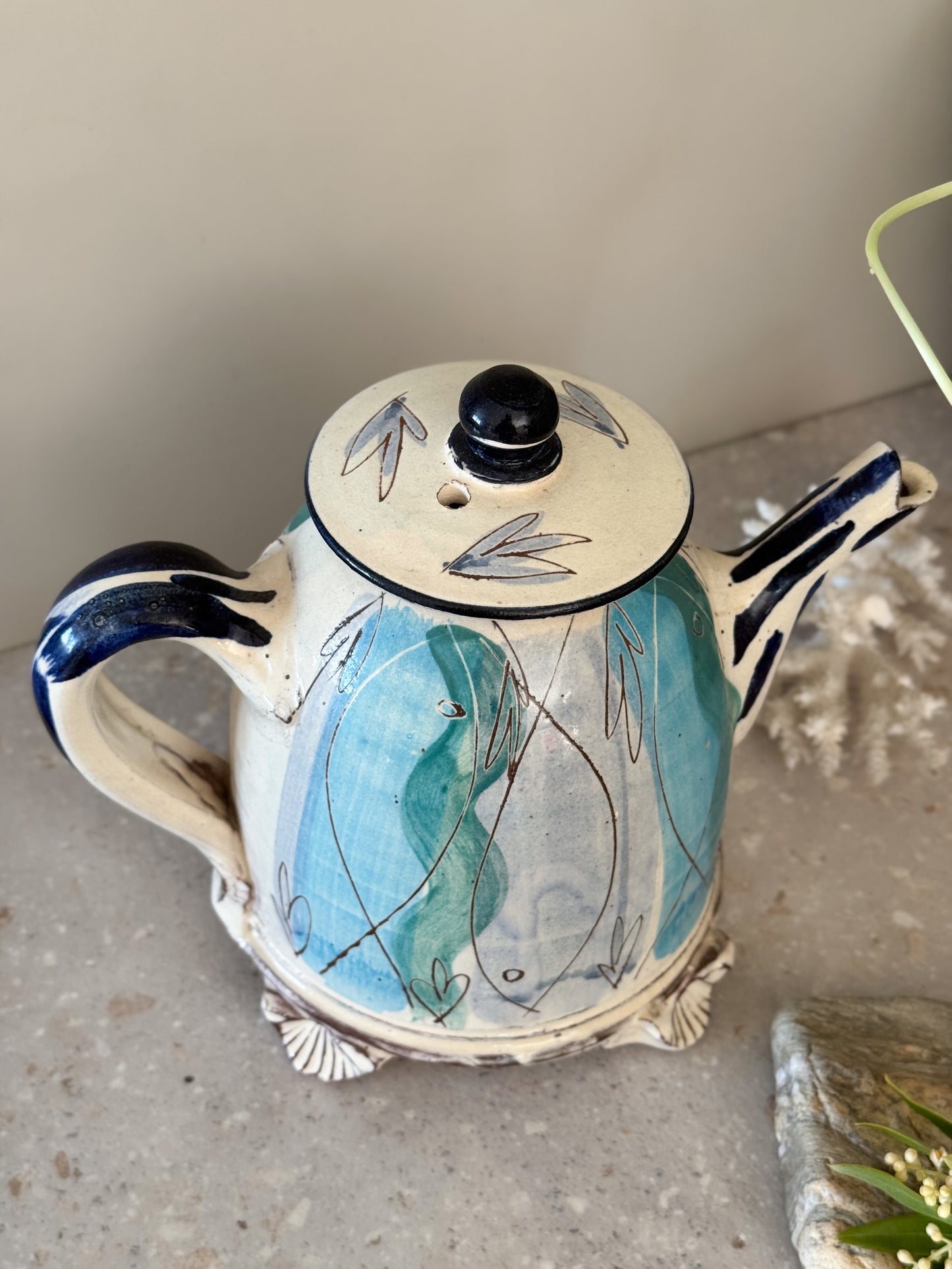 Very Rare Studio Pottery Teapot by Kevin Warren, Norfolk