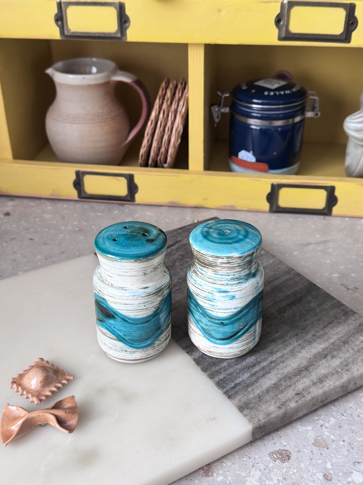 Vintage Secla Portugal Studio Pottery Salt & Pepper Shakers