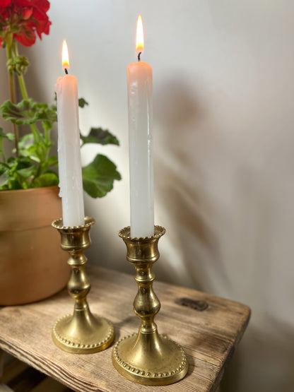 Small Brass Candlestick Pair