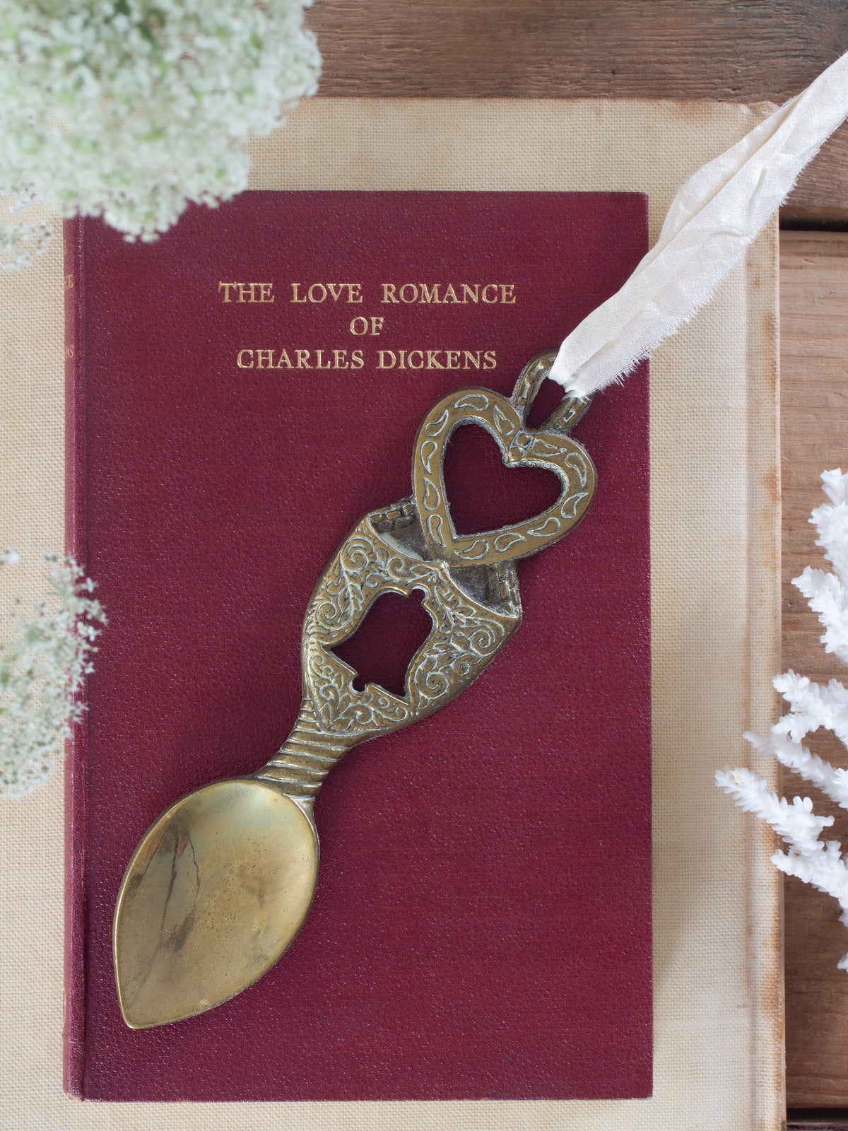 Vintage Handmade Solid Brass Welsh Love Spoon, Pontypridd, South Wales