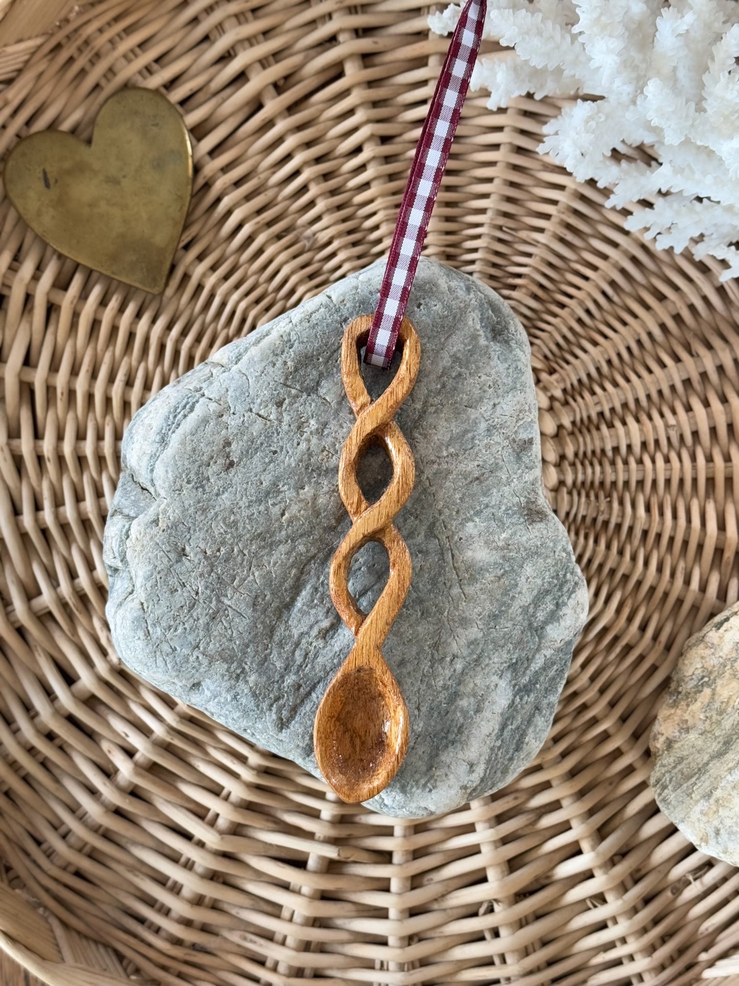 Small Intricately Hand-Carved Welsh Love Spoon