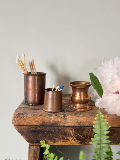 Trio of Vintage Miniature Copper Pots