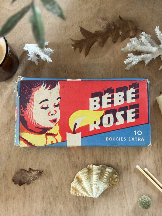 Vintage French Bébé Rose Candles - Unused, in Original Box, Pack of 10
