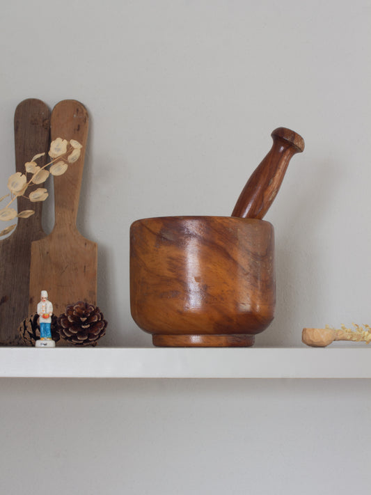 Vintage Wooden Pestle & Mortar