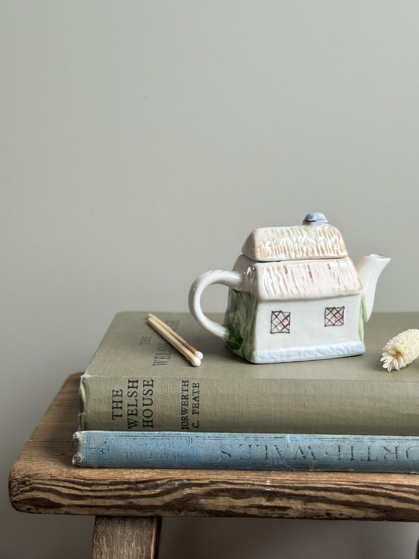 Vintage Porcelain Miniature Cottage Teapot (Option 1)