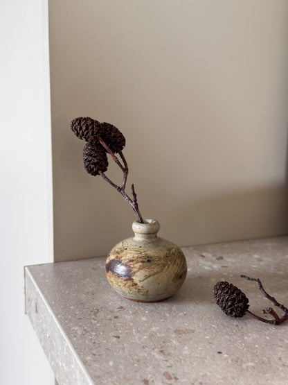 Vintage 1970 Miniature Studio Pottery Bud Vase - Signed & Dated