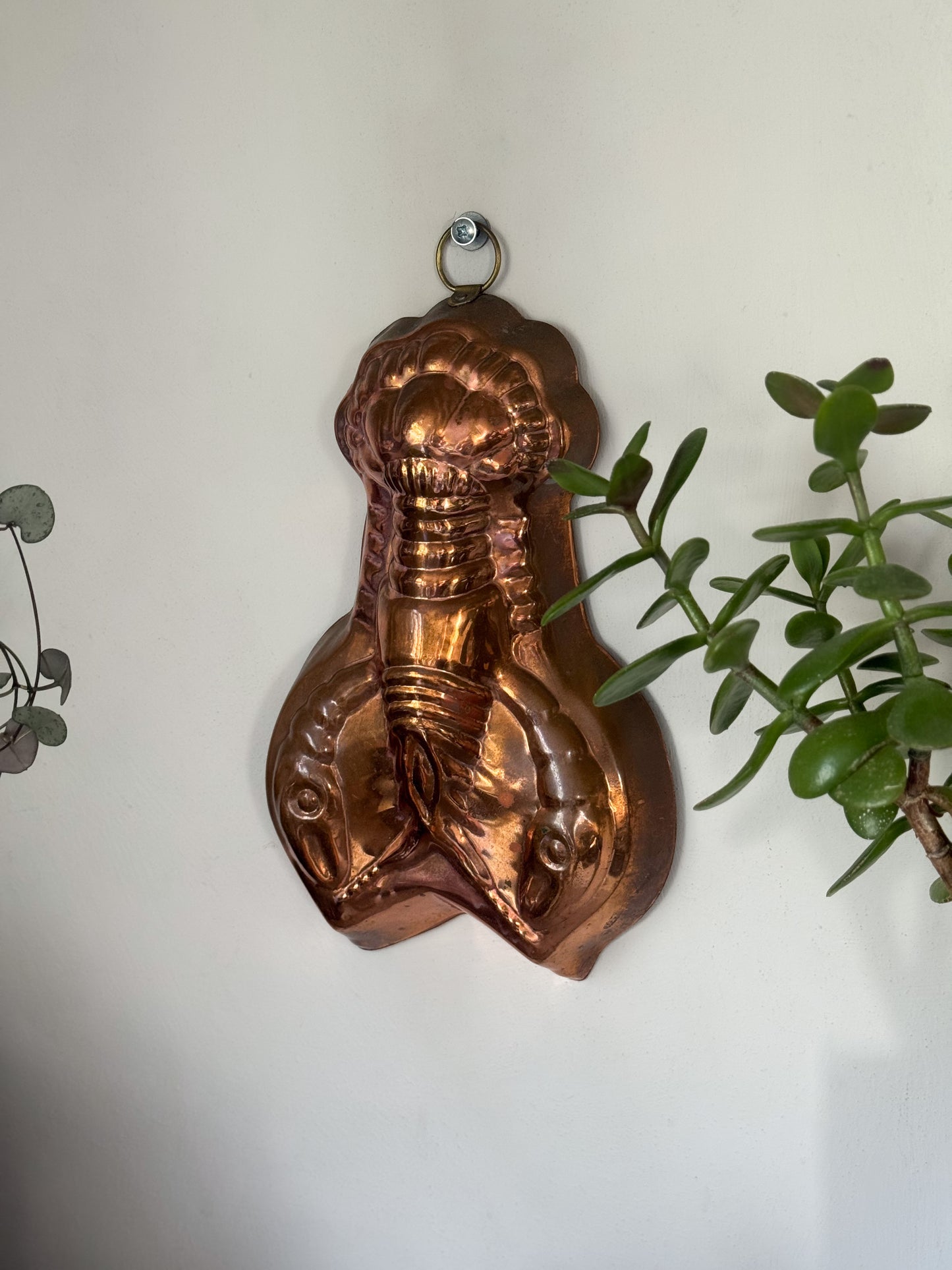 Vintage Midcentury Copper Lobster Jelly Mould