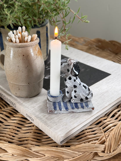 Vintage Studio Pottery Dalmatian Candle Holder by Ark Pottery, Devon