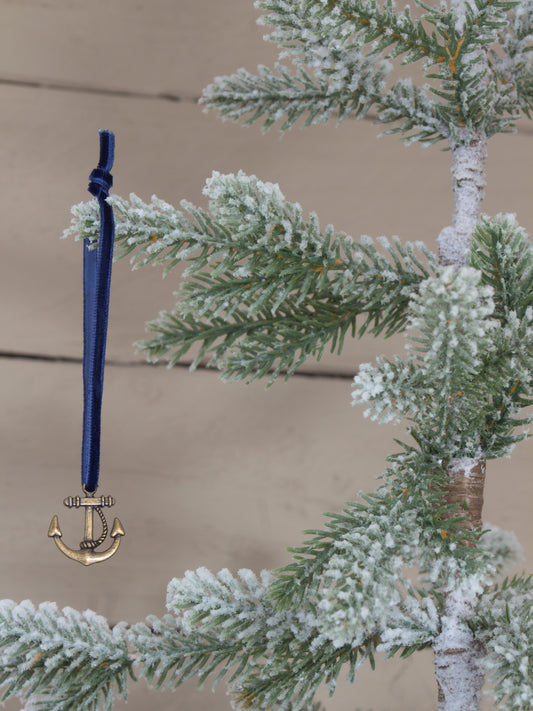 Vintage Brass Ship’s Anchor Tree Decorations • Set of 5