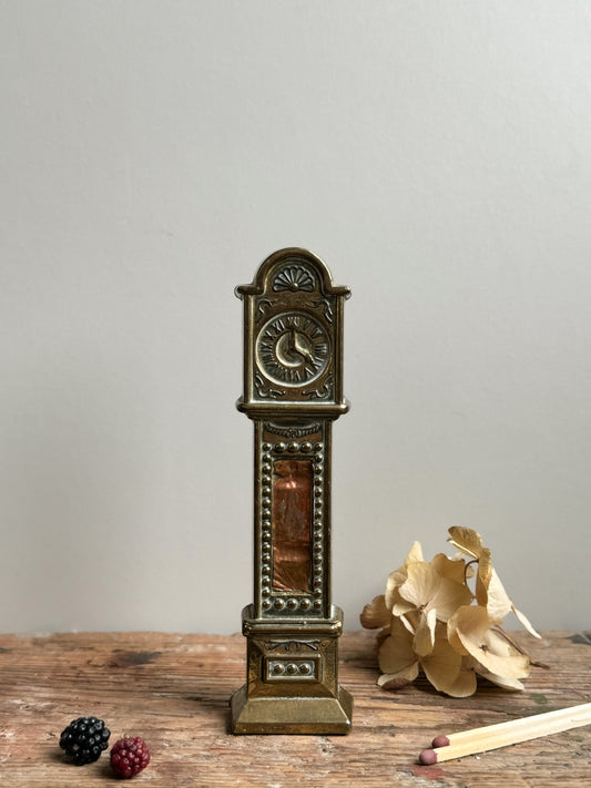 Vintage Solid Brass Grandfather Clock