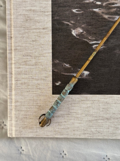 Vintage Solid Brass Candle Snuffer with Verdigris Handle