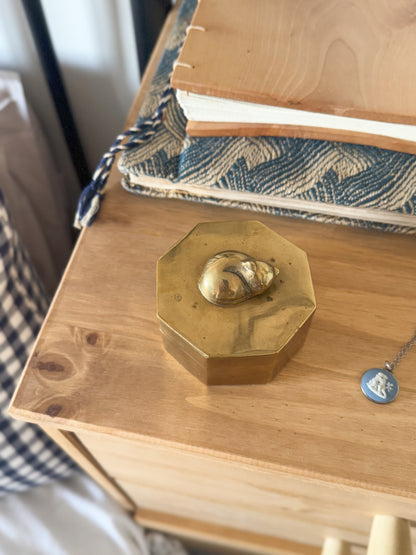Vintage Solid Brass ‘Sleeping Kitten’ Jewellery Box • Trinket Box