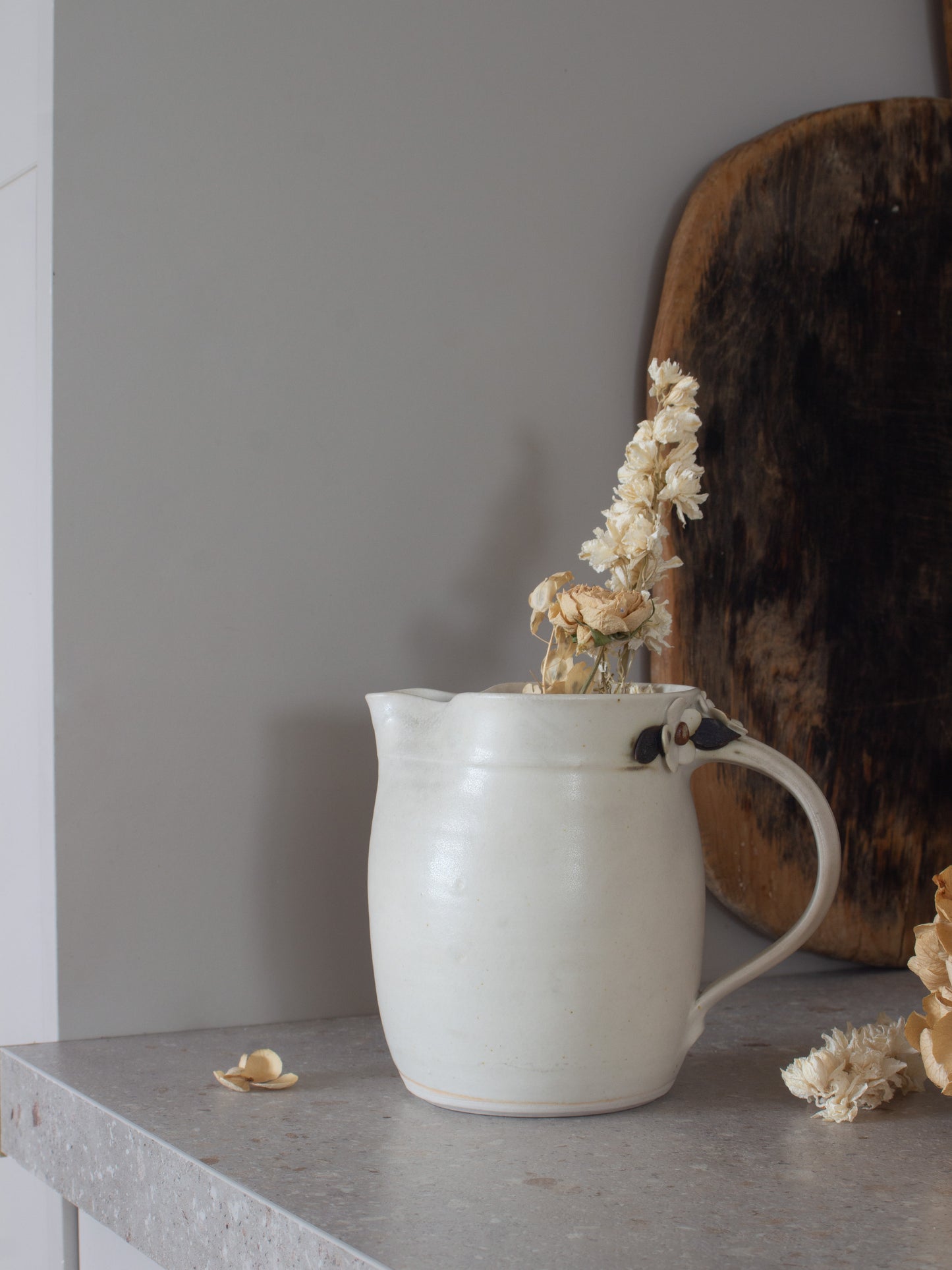 Vintage Welsh Ewenny Studio Pottery Floral Jug